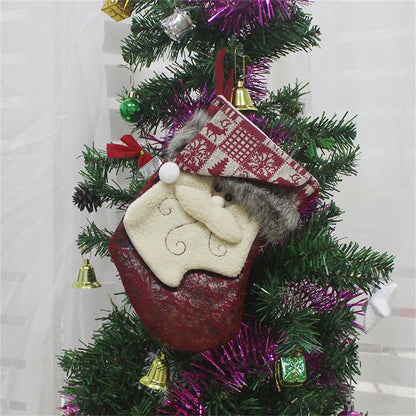 ELECTROPRIME Santa Claus Pattern Christmas Sock Gift Bag Christmas Tree Pendant Decoration
