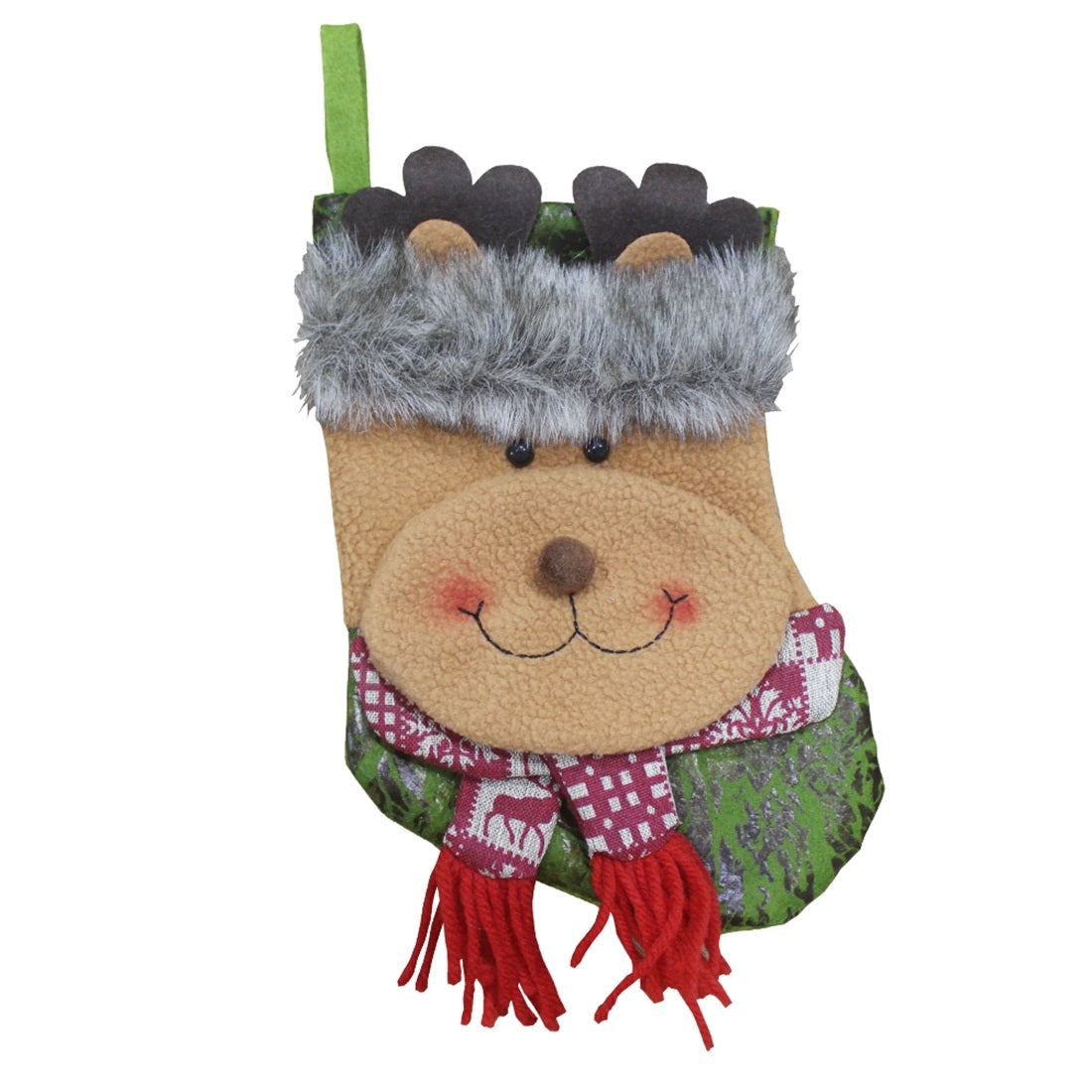 ELECTROPRIME Elk Pattern Christmas Sock Gift Bag Christmas Tree Pendant Decoration