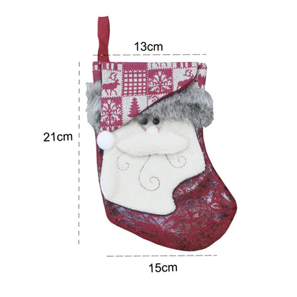ELECTROPRIME Elk Pattern Christmas Sock Gift Bag Christmas Tree Pendant Decoration