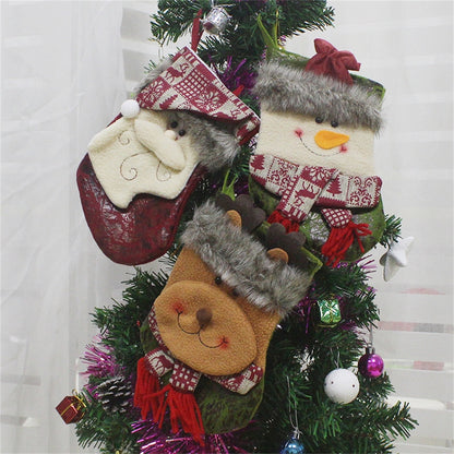 ELECTROPRIME Elk Pattern Christmas Sock Gift Bag Christmas Tree Pendant Decoration