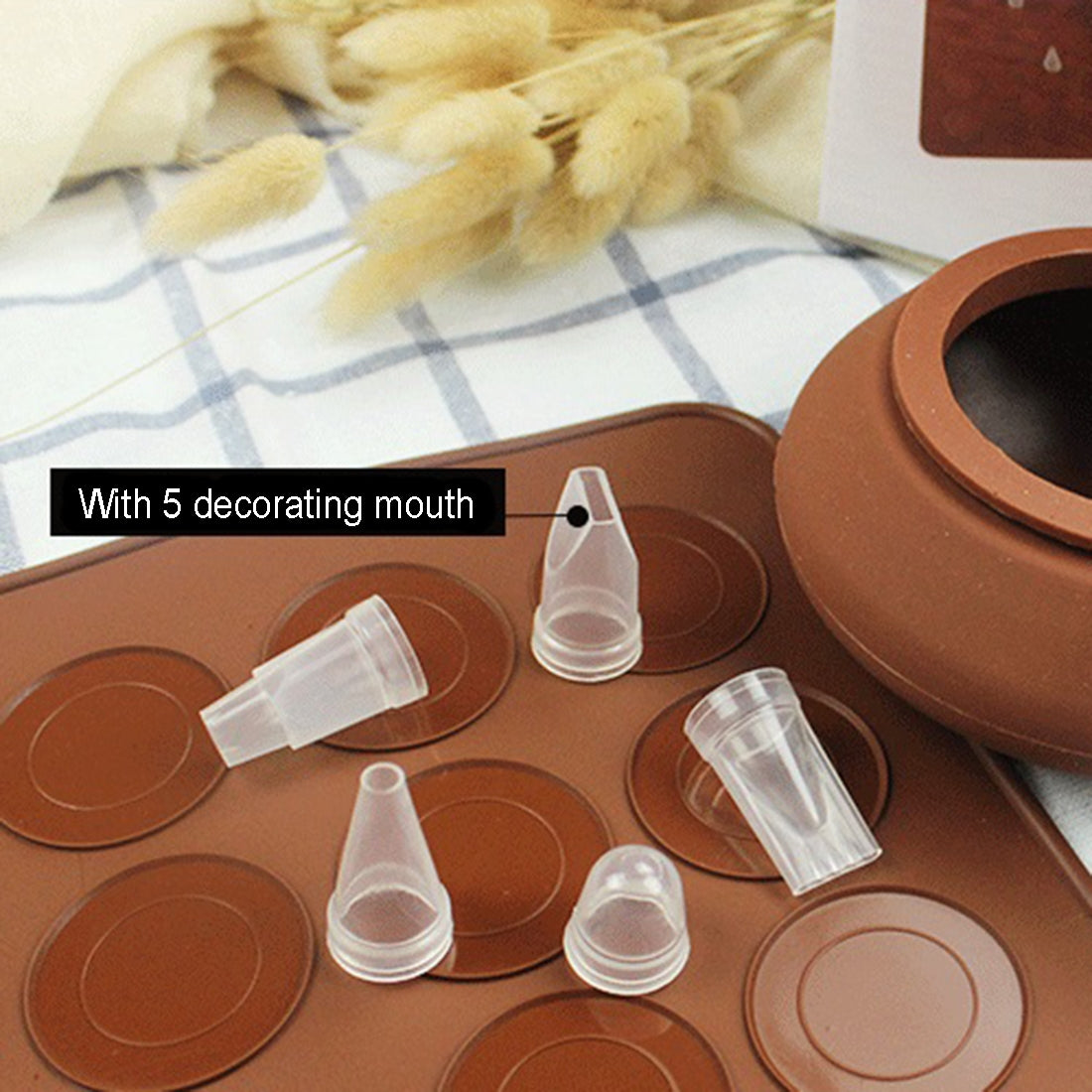 ELECTROPRIME Kitchen Roast Large Size Silicone Pad + Framed Pot + Color Box Baking Macaron Mold Suit