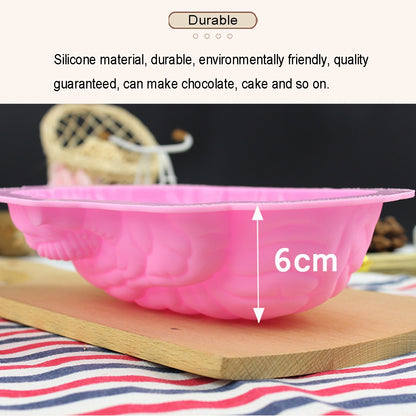 ELECTROPRIME Human Brain Shape Silicone Baking Halloween Cake Mold Pudding Dessert Mold(Pink)