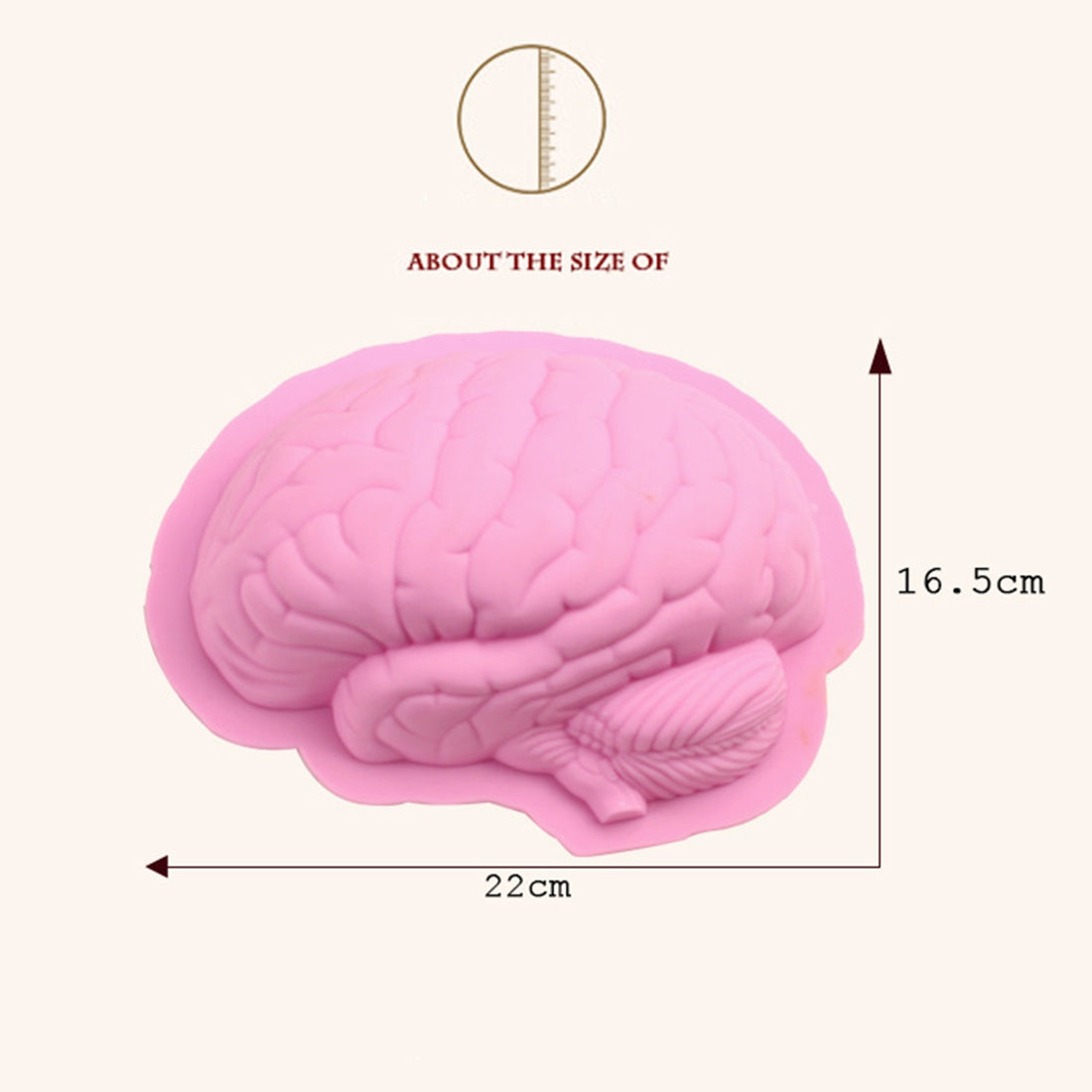 ELECTROPRIME Human Brain Shape Silicone Baking Halloween Cake Mold Pudding Dessert Mold(Pink)