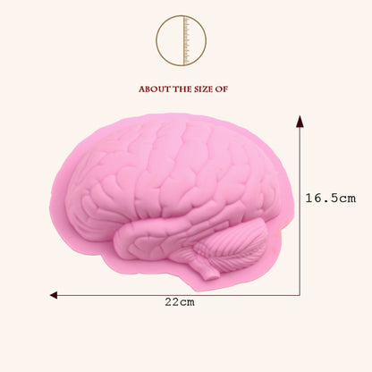 ELECTROPRIME Human Brain Shape Silicone Baking Halloween Cake Mold Pudding Dessert Mold(Pink)