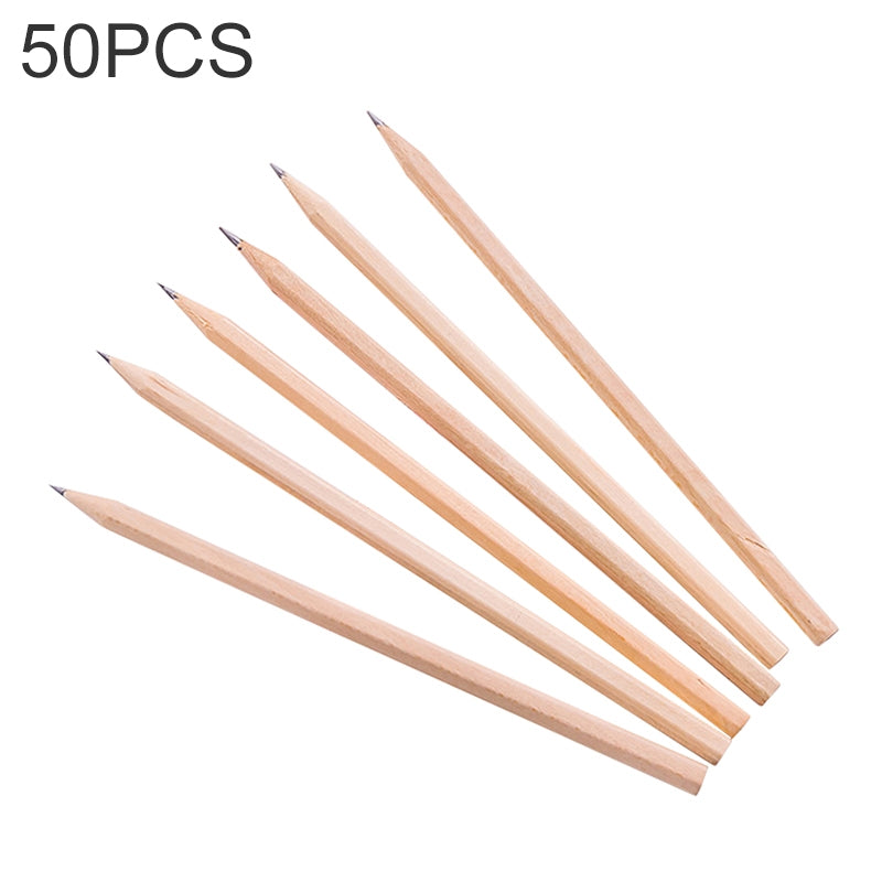 ELECTROPRIME 50 PCS Crude Wood Environmental Protection HB Pencils Painting Pencils for Kids School Office Supplies