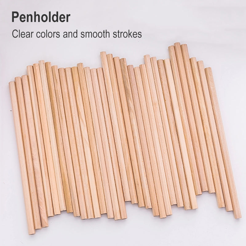 ELECTROPRIME 50 PCS Crude Wood Environmental Protection HB Pencils Painting Pencils for Kids School Office Supplies