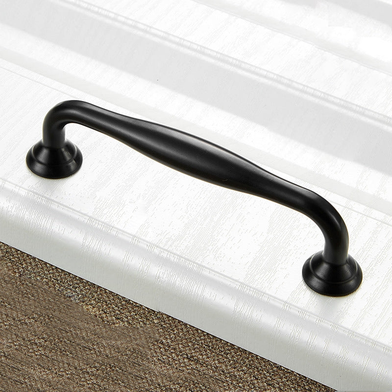 ELECTROPRIME 6291A-96 Simple Cabinet Door Handle Drawer Wardrobe Zinc Alloy Handle (Black)