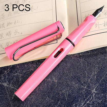 ELECTROPRIME 3 PCS School Office Extra Fine Titanium Alloy Nib Transparent Piston Fountain Pen(Black), Random Delivery(0.5mm/0.38mm Nib)