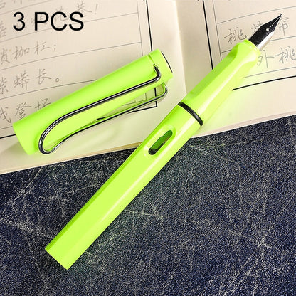 ELECTROPRIME 3 PCS School Office Extra Fine Titanium Alloy Nib Transparent Piston Fountain Pen(Black), Random Delivery(0.5mm/0.38mm Nib)