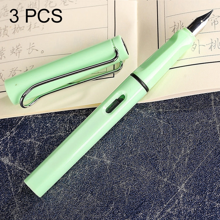 ELECTROPRIME 3 PCS School Office Extra Fine Titanium Alloy Nib Transparent Piston Fountain Pen(Black), Random Delivery(0.5mm/0.38mm Nib)