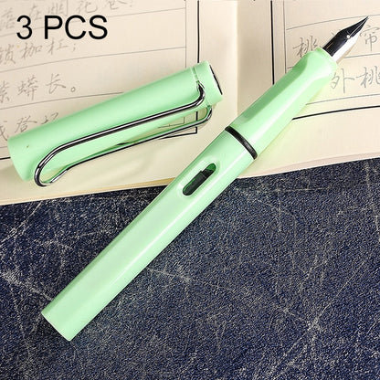 ELECTROPRIME 3 PCS School Office Extra Fine Titanium Alloy Nib Transparent Piston Fountain Pen(Black), Random Delivery(0.5mm/0.38mm Nib)