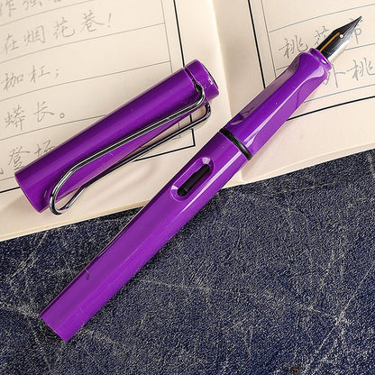 ELECTROPRIME 3 PCS School Office Extra Fine Titanium Alloy Nib Transparent Piston Fountain Pen(Black), Random Delivery(0.5mm/0.38mm Nib)