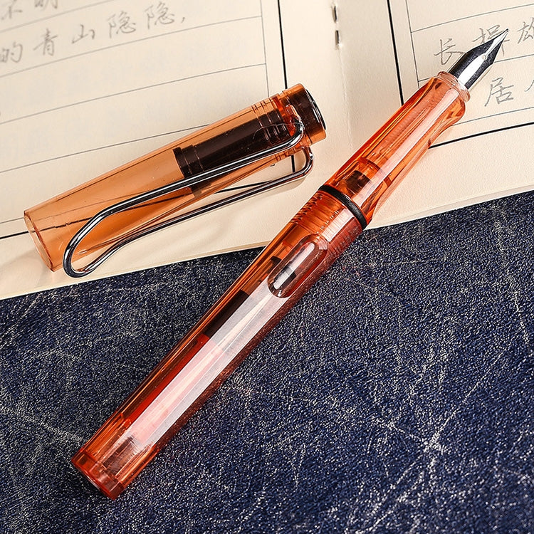 ELECTROPRIME 3 PCS School Office Extra Fine Titanium Alloy Nib Transparent Piston Fountain Pen(Black), Random Delivery(0.5mm/0.38mm Nib)