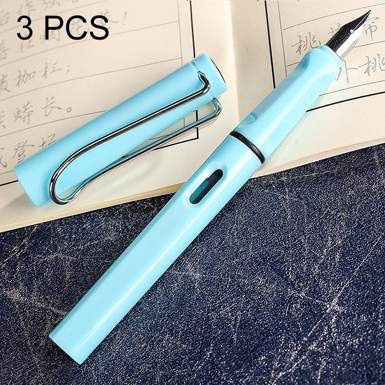 ELECTROPRIME 3 PCS School Office Extra Fine Titanium Alloy Nib Transparent Piston Fountain Pen(Black), Random Delivery(0.5mm/0.38mm Nib)