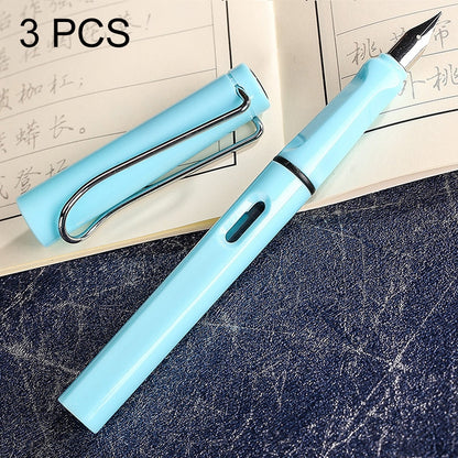 ELECTROPRIME 3 PCS School Office Extra Fine Titanium Alloy Nib Transparent Piston Fountain Pen(Black), Random Delivery(0.5mm/0.38mm Nib)