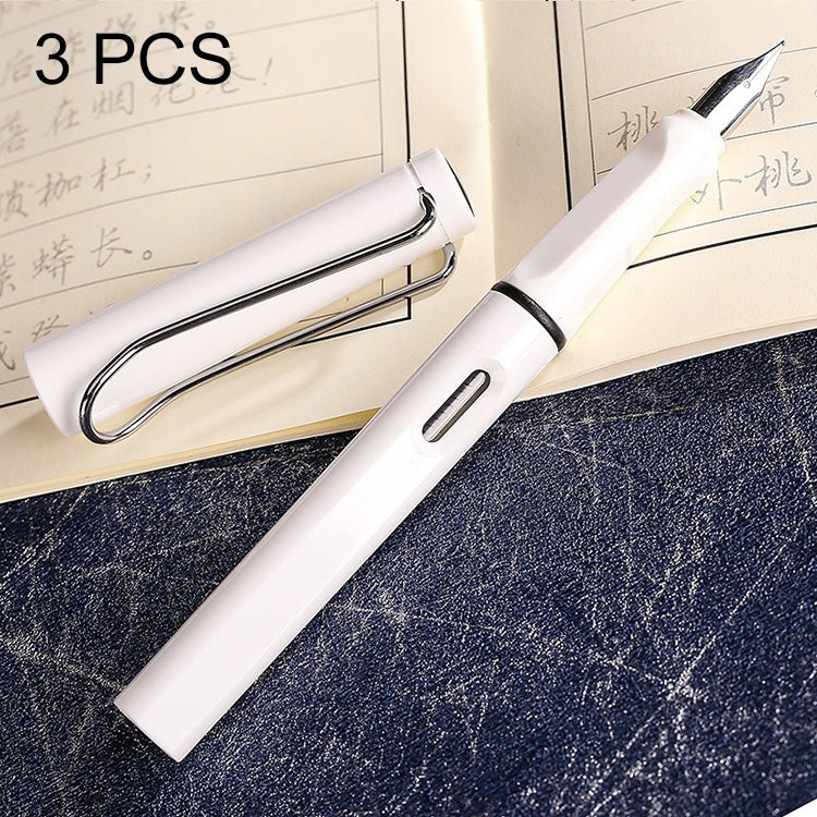 ELECTROPRIME 3 PCS School Office Extra Fine Titanium Alloy Nib Transparent Piston Fountain Pen(Black), Random Delivery(0.5mm/0.38mm Nib)