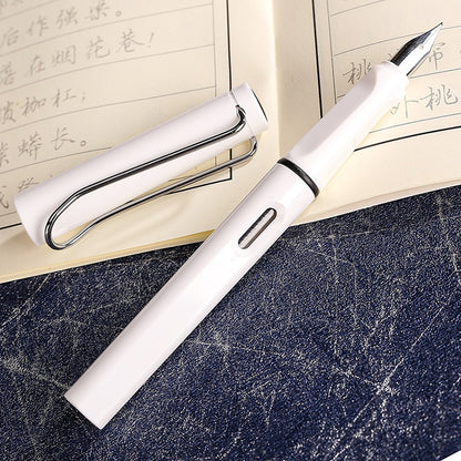 ELECTROPRIME 3 PCS School Office Extra Fine Titanium Alloy Nib Transparent Piston Fountain Pen(Black), Random Delivery(0.5mm/0.38mm Nib)