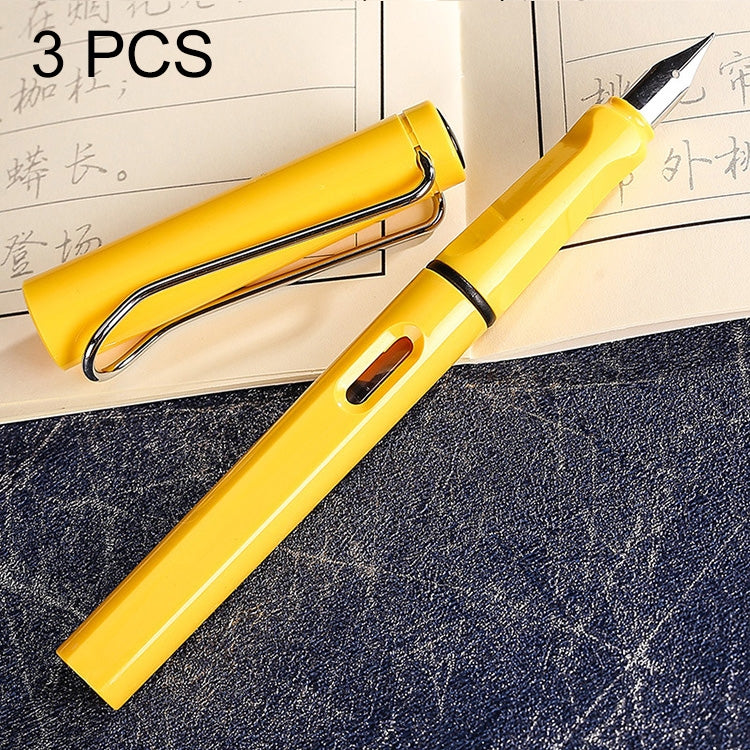 ELECTROPRIME 3 PCS School Office Extra Fine Titanium Alloy Nib Transparent Piston Fountain Pen(Black), Random Delivery(0.5mm/0.38mm Nib)