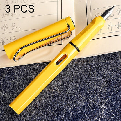 ELECTROPRIME 3 PCS School Office Extra Fine Titanium Alloy Nib Transparent Piston Fountain Pen(Black), Random Delivery(0.5mm/0.38mm Nib)