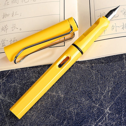 ELECTROPRIME 3 PCS School Office Extra Fine Titanium Alloy Nib Transparent Piston Fountain Pen(Black), Random Delivery(0.5mm/0.38mm Nib)