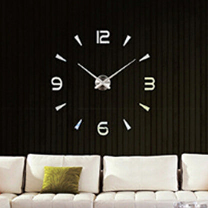 ELECTROPRIME Bedroom Home Decoration Watch Frameless 3D Mirror Large DIY Wall Sticker Mute Clock, Size: 100*100cm(Silver)
