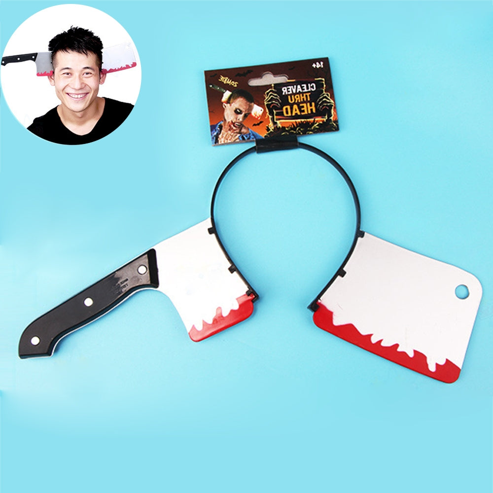 ELECTROPRIME Halloween Costume Party Whole Horror Wear Head Props Kitchen Knife Hair Hoop Game Show Supplies