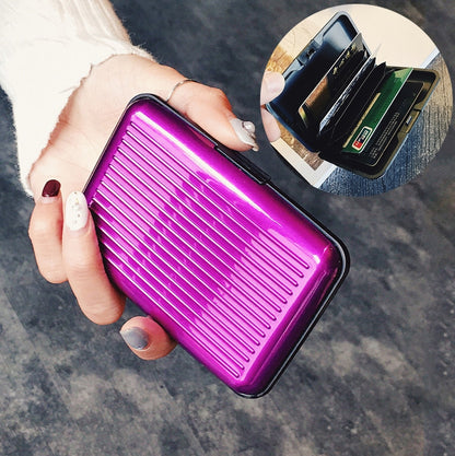 ELECTROPRIME Aluminum Alloy and High Quality ABS Resin Name Card Case Anti-magnetic Bank Card Case, Random Color Delivery