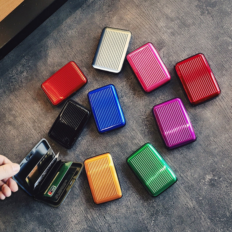 ELECTROPRIME Aluminum Alloy and High Quality ABS Resin Name Card Case Anti-magnetic Bank Card Case, Random Color Delivery