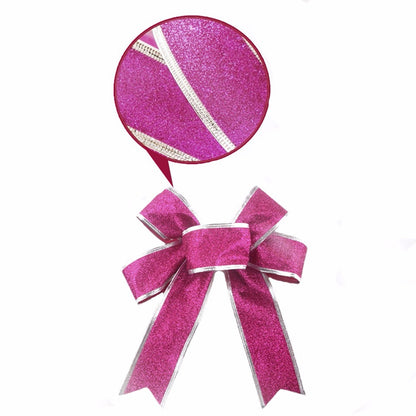 ELECTROPRIME 2m Christmas Party Decoration Glitter Powder Christmas Tree Decoration Ribbon(Dark Red)