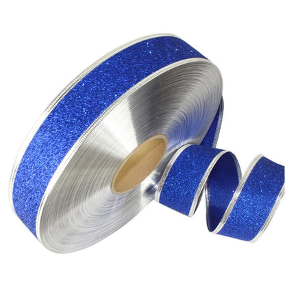 ELECTROPRIME 2m Christmas Party Decoration Glitter Powder Christmas Tree Decoration Ribbon(Blue)