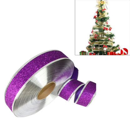 ELECTROPRIME 2m Christmas Party Decoration Glitter Powder Christmas Tree Decoration Ribbon(Purple)