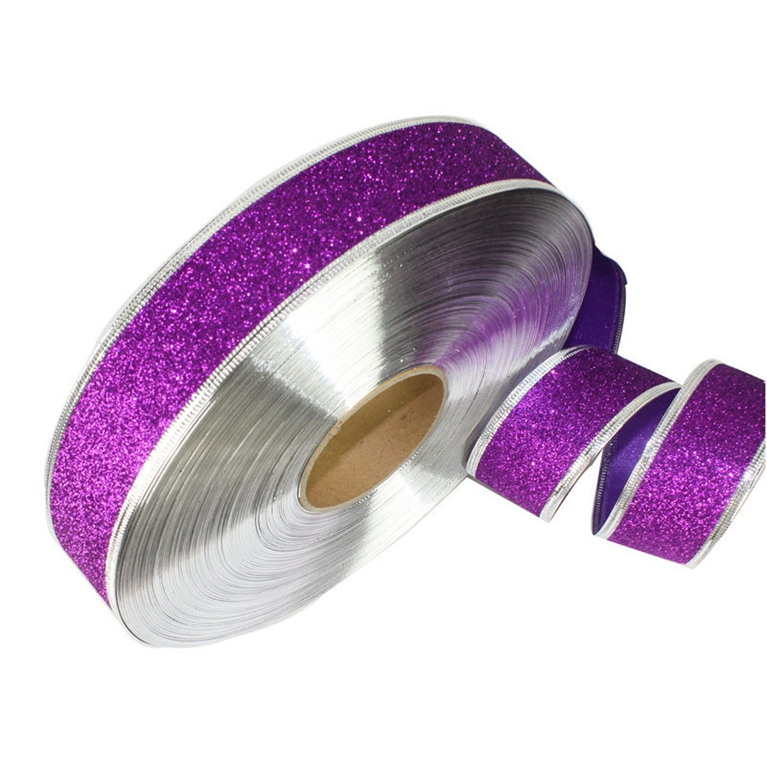 ELECTROPRIME 2m Christmas Party Decoration Glitter Powder Christmas Tree Decoration Ribbon(Purple)