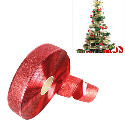 ELECTROPRIME 2m Christmas Party Decoration Glitter Powder Christmas Tree Decoration Ribbon(Red)