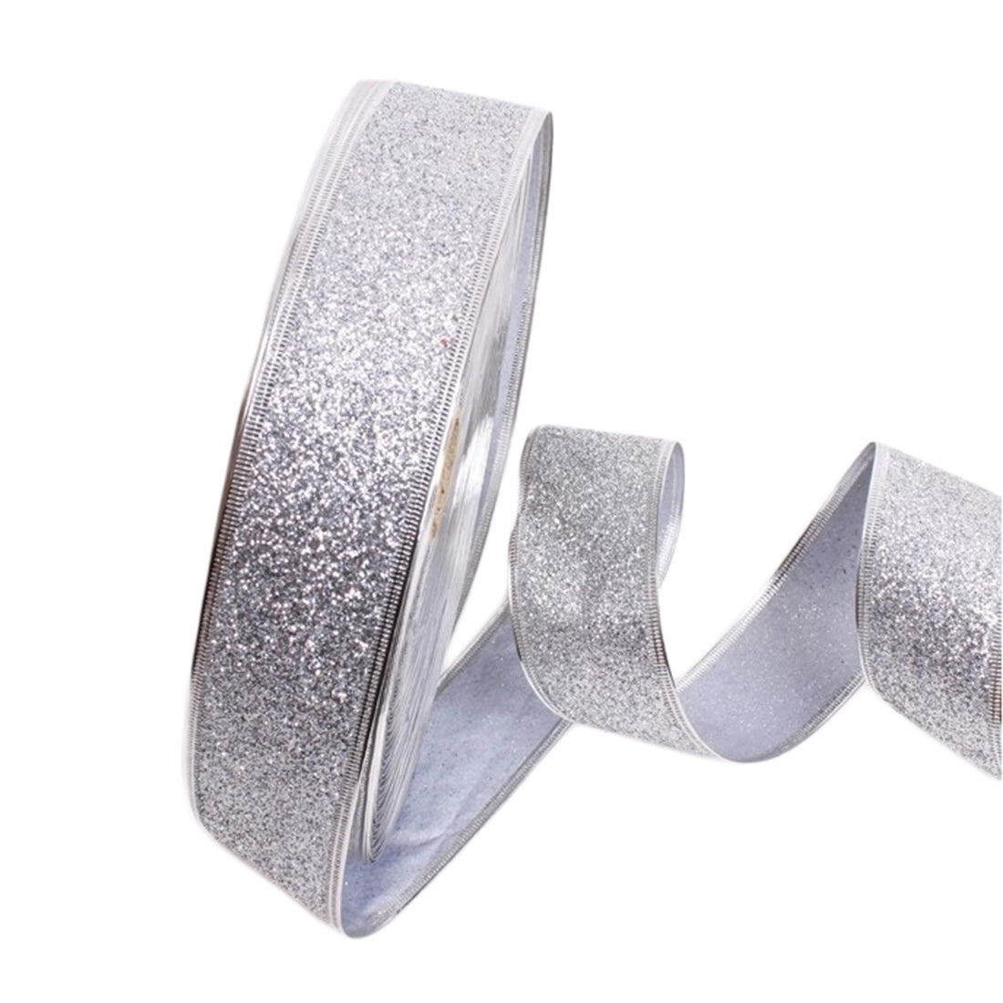 ELECTROPRIME 2m Christmas Party Decoration Glitter Powder Christmas Tree Decoration Ribbon(Silver)