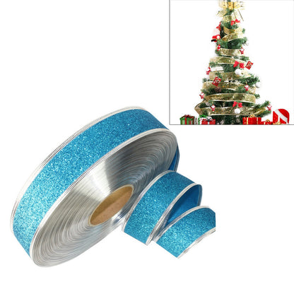 ELECTROPRIME 2m Christmas Party Decoration Glitter Powder Christmas Tree Decoration Ribbon(Baby Blue)