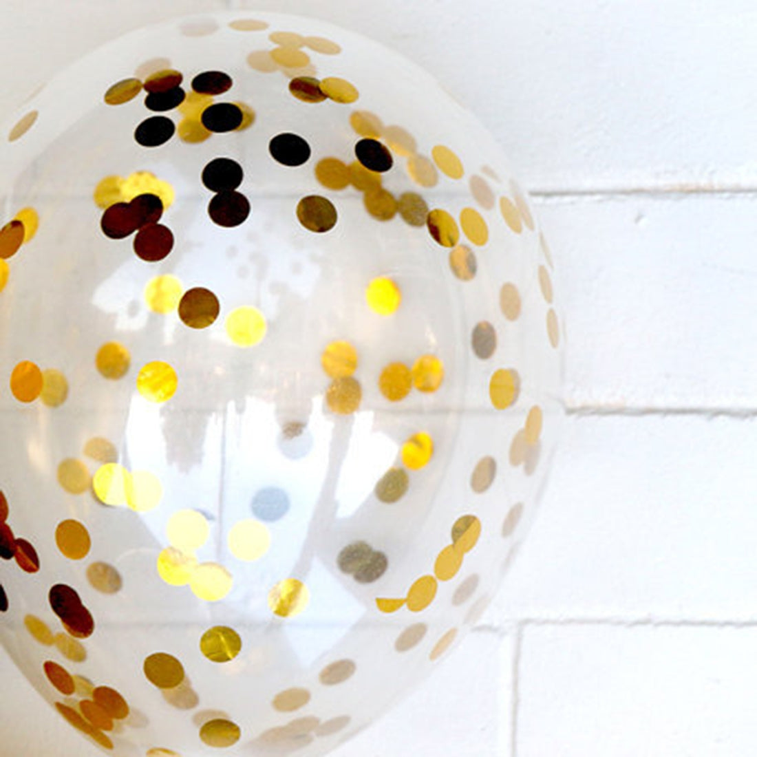 ELECTROPRIME 5 PCS 12 inch Transparent Gold Sequins Confetti Balloons, Holiday Party Wedding Decoration Confetti Balloons, Random Style Delivery