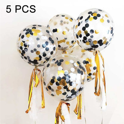 ELECTROPRIME 5 PCS 12 inch Colorful Confetti Balloons Wedding Decoration Scene Ornament Balloons
