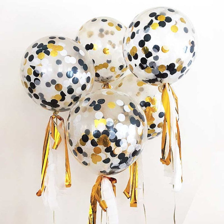 ELECTROPRIME 5 PCS 12 inch Colorful Confetti Balloons Wedding Decoration Scene Ornament Balloons