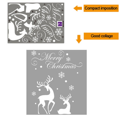 ELECTROPRIME White Snow Reindeer Window Glass Door Removable Christmas Wall Sticker Decoration
