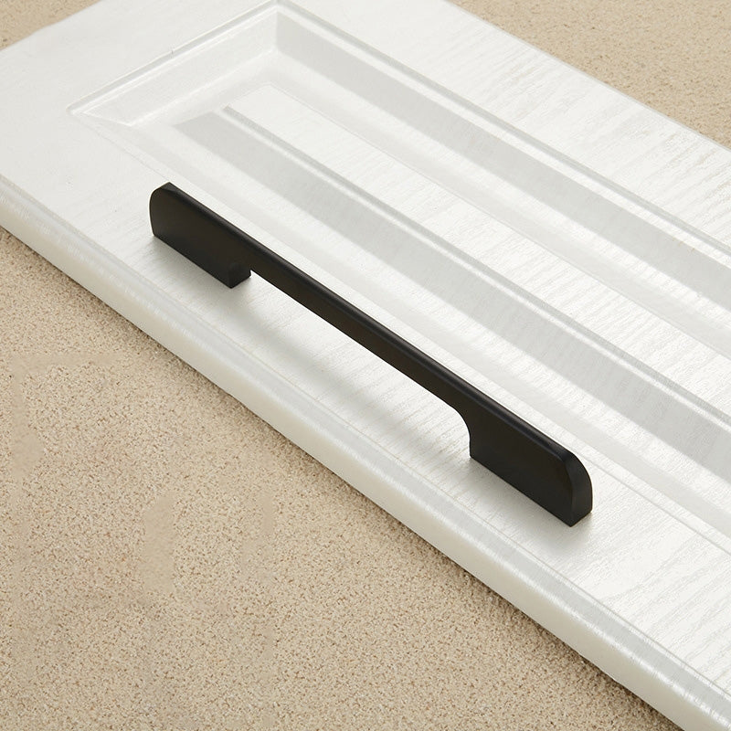 ELECTROPRIME 2049-192 Drawer Cabinet Door Aluminum Alloy Handle Straight Door Handle (Black)