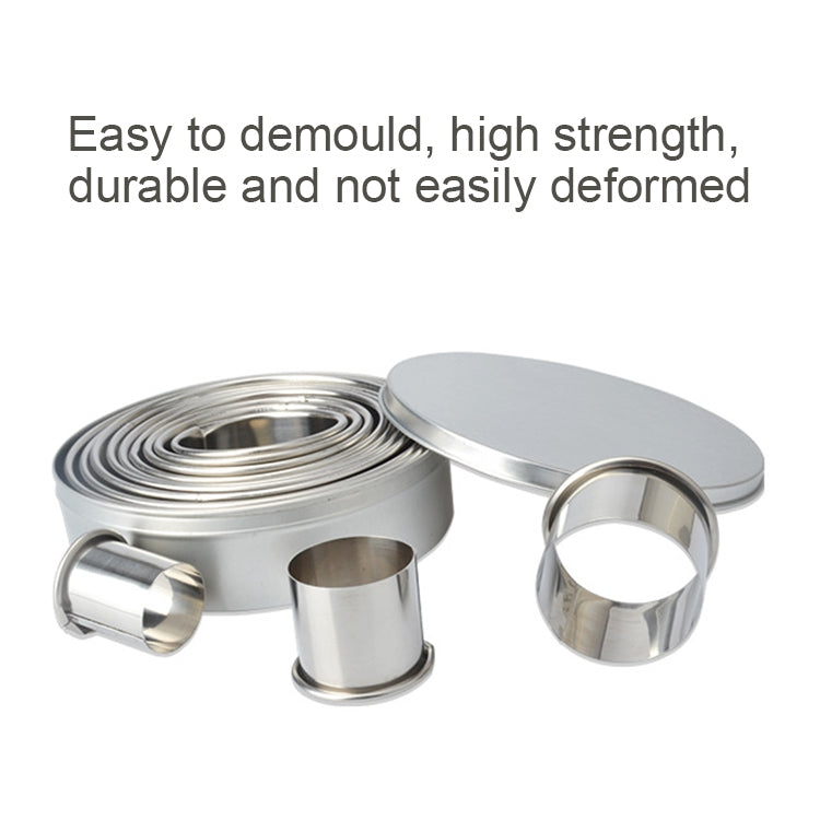 ELECTROPRIME 12 PCS / Set Stainless Steel Round Shape Cutting Mould Mousse Cake Doughnut Baking Tools