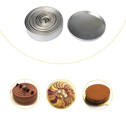ELECTROPRIME 12 PCS / Set Stainless Steel Round Shape Cutting Mould Mousse Cake Doughnut Baking Tools