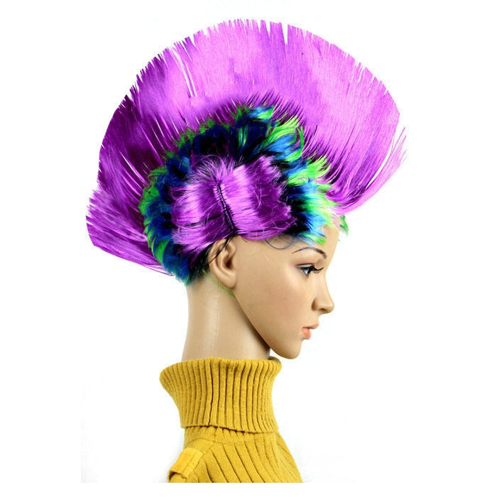 ELECTROPRIME Funny Christmas Halloween Wig Masquerade Headdress Mohawk Hair Comb, Random Color Delivery