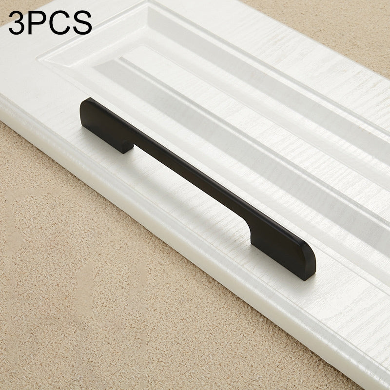 ELECTROPRIME 2PCS 2049-160 Drawer Cabinet Door Aluminum Alloy Handle Straight Door Handle(Black)