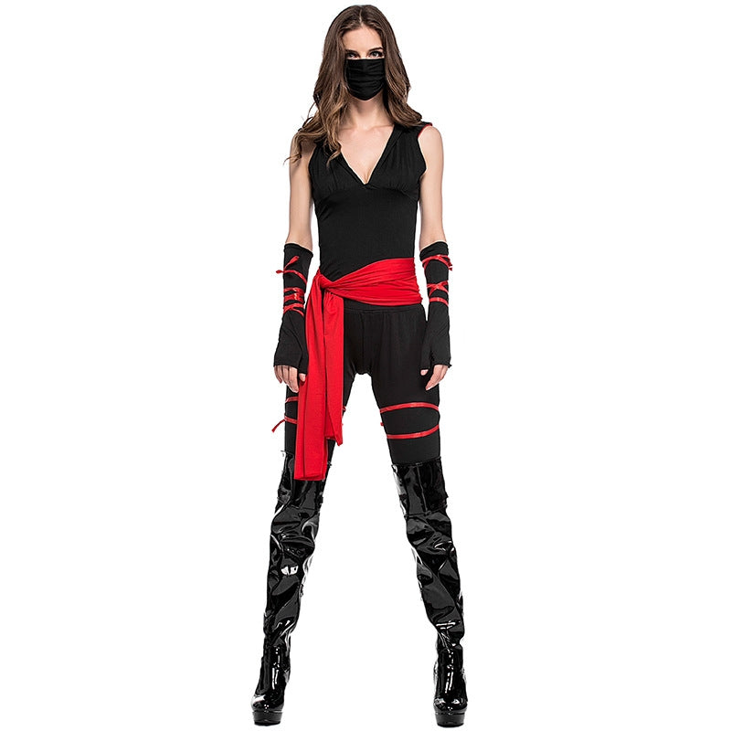 ELECTROPRIME Halloween Woman Warrior Cosplay Pirate Costume Role Play Black Cosplay Cloth Costumes, M, Chest: 74-90cm, Waistline: 60-74cm,