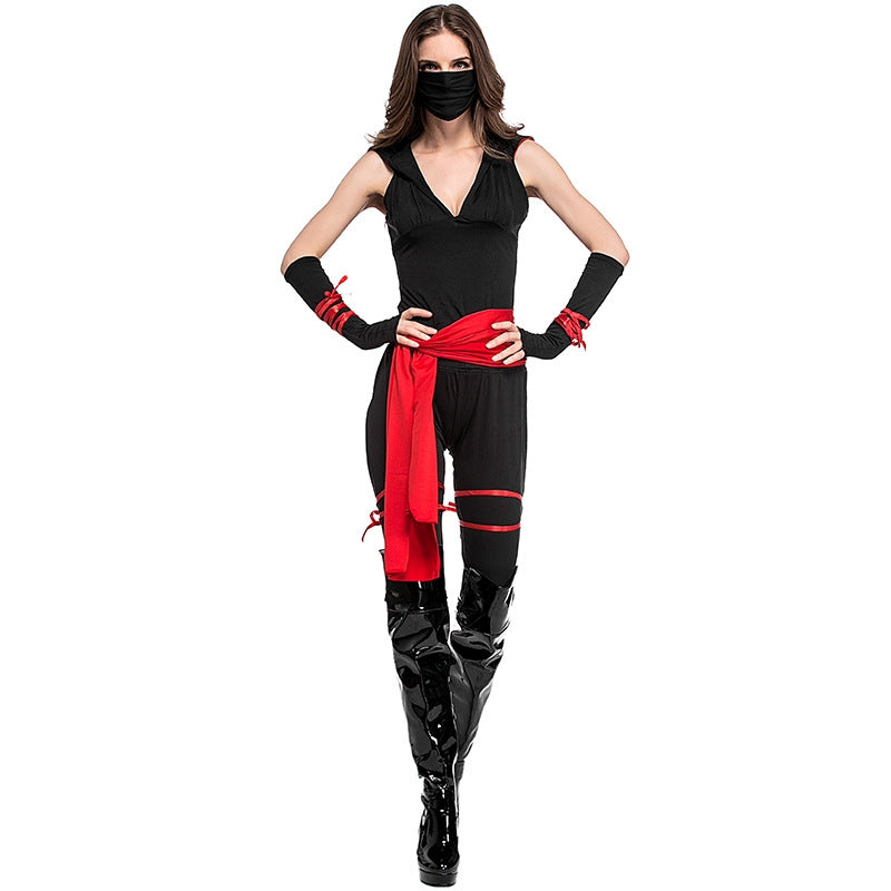 ELECTROPRIME Halloween Woman Warrior Cosplay Pirate Costume Role Play Black Cosplay Cloth Costumes, M, Chest: 74-90cm, Waistline: 60-74cm,