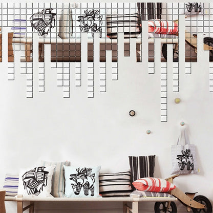 ELECTROPRIME 100 PCS Square Crystal Mosaic Mirror Acrylic Stereo Wall Stickers Creative Background Home Living Room Wall Sticker,Size:2*2cm(Black)