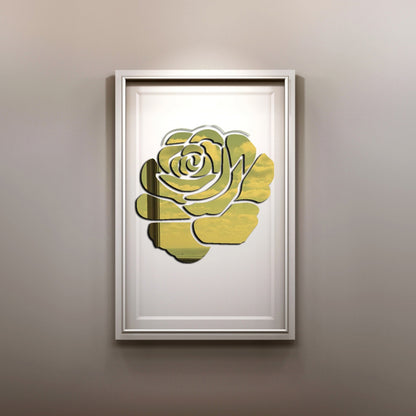 ELECTROPRIME 3D Flower Pattern Mirror Acrylic Wall Stickers Creative Home Living Room Wall Sticker Decor,Size:22*22cm(Gold)