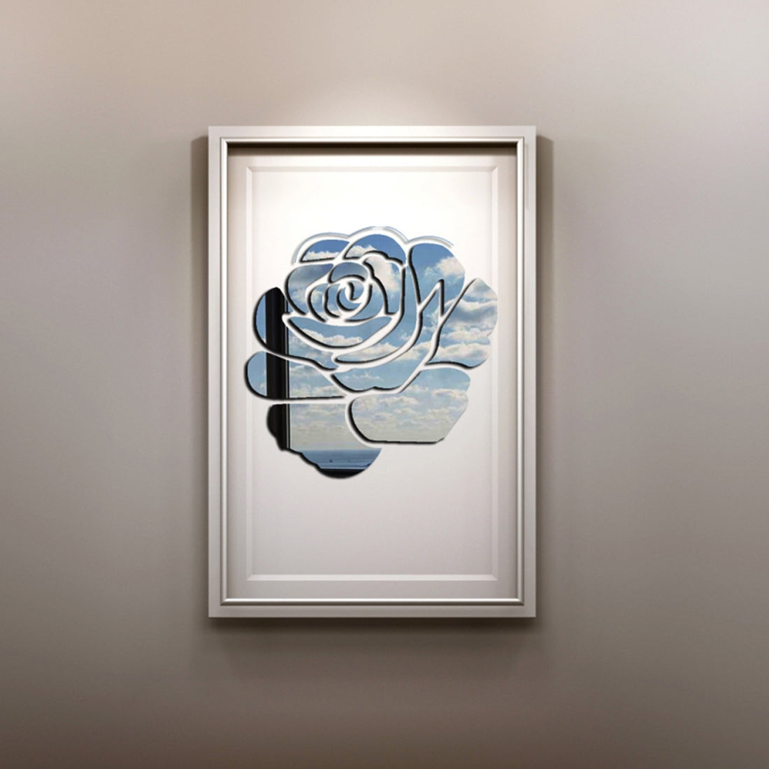 ELECTROPRIME 3D Flower Pattern Mirror Acrylic Wall Stickers Creative Home Living Room Wall Sticker Decor,Size:22*22cm(Silver)