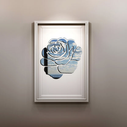 ELECTROPRIME 3D Flower Pattern Mirror Acrylic Wall Stickers Creative Home Living Room Wall Sticker Decor,Size:22*22cm(Silver)